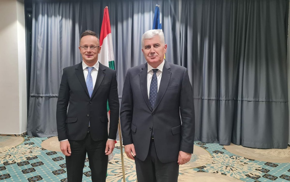 Dragan Covic: Meeting with the Minister of Foreign Affairs and Trade of Hungary Péter Szijjártó on the International Economy Fair Mostar, where Hungary is the partner country for this important economic event. We also discussed the situation in BiH, with emphasis on changes of the Election Law